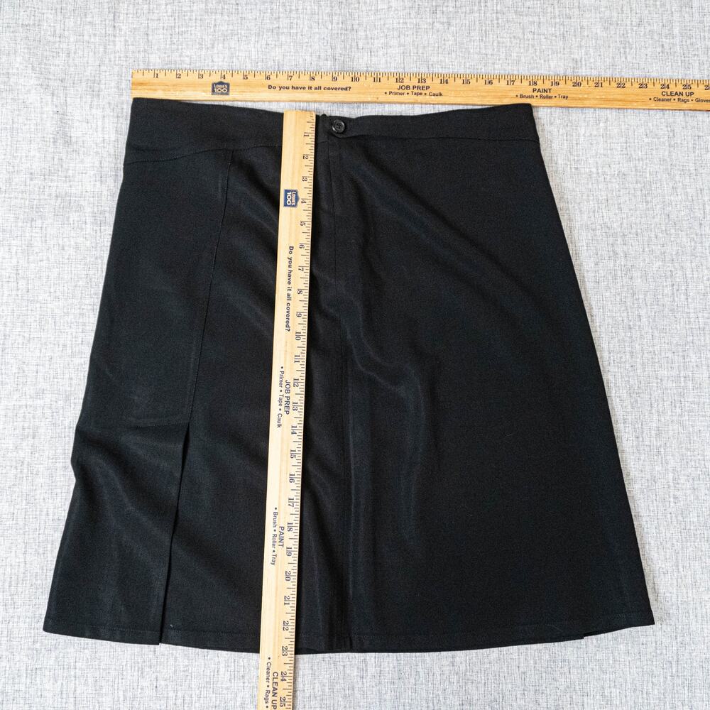 Piazza Sempione Black A-Line Skirt Knee Length Wool Size 46IT - Picture 6 of 10